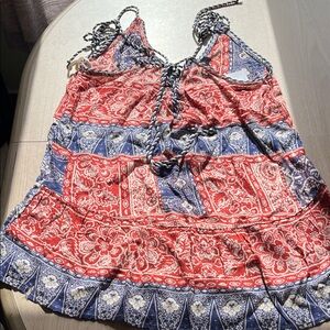 Rope ties boho tank new